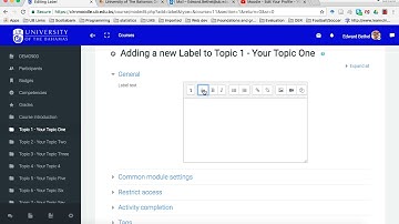 Adding Labels to your Moodle 3.3 course