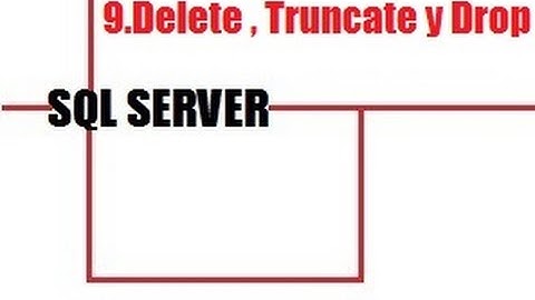 #9 SQL SERVER DELETE ,TRUNCATE Y DROP (APRENDE FÁCIL Y RÁPIDO)