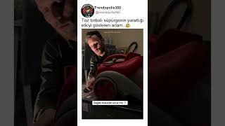 Evde Toz Torbalı Süpürge Farkını Gösteren Adam