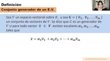 Clase 9 Álgebra Lineal. Espacios Vectoriales - Dependencia lineal - Generador y base.