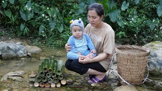 Make a fish trap with bamboo pipes - harvest a lot of fish from the trap