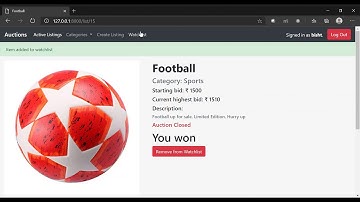 CS50WEB project2 - commerce
