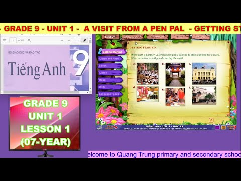 Môn Tiếng Anh - grade 9 - unit 1 a visit from a pen pal - getting started + listen and read (7-year)
