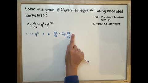 Solve the given differential equation using embedded derivatives: 2ydy/dx + y^2 = e^-x