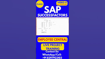 SAP SuccessFactors EC Training Online Tutorial Class 11 17th OCT 2025 #sapsuccessfactorstraining