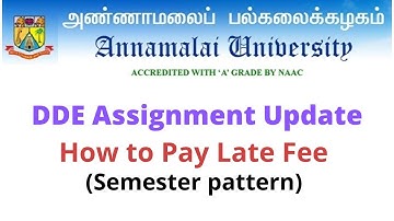 ANNAMALAI UNIVERSITY/DDE/Assignment Updates