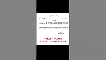 Himachal Pradesh Judicial service Main exam date 2025 update #shortvideo #viralvideo #exam