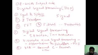 Digital Signal Processing Lecture -1( EE- OE-601 A)