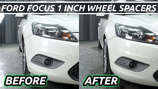 Ford 1-Inch Wheel Spacers Before and After - BONOSS Ford Focus ST Modifications