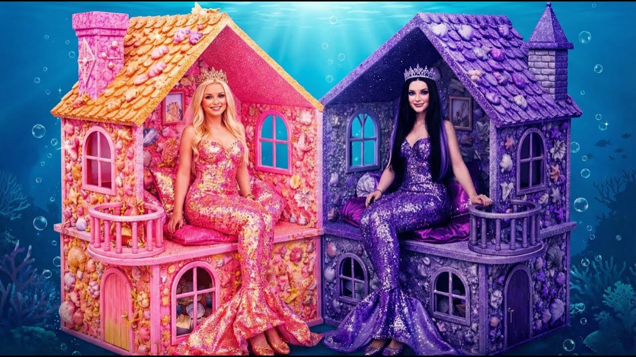 Нежная русалка против тёмной русалки 🧜‍♀️⚫ Невероятное преображение!