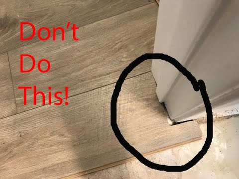 How to install laminate flooring around doors and cabinets. - YouTube