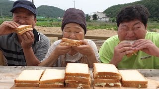 여러 야채 듬뿍 넣은 샐러드로 [[수제 샌드위치(Homemade sandwich)]] 요리&먹방!! - Mukbang eating show