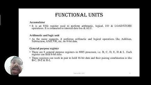 EE 309: Module 1:3; Functional Units of 8085