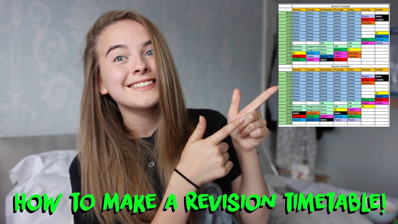 revision timetable youtube