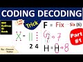 Reasoning Lecture #07 :- CODING DECODING (Short Trick) | Part #1 - Crazy Gk Trick