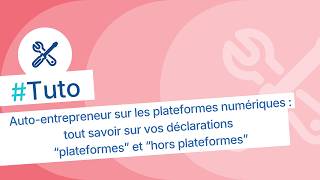 Auto-Entrepreneur Sur Les Plateformes Numériques  Tout Savoir Sur Vos Déclarations