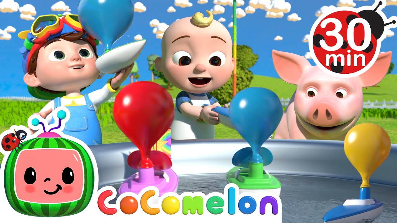 ⁣JJ's Boat Race with Colorful Balloons | CoComelon Nursery Rhymes & Kids Songs