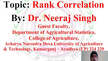Rank Correlation Part - 2 | Repeated Rank | Lecture | Neeraj Singh