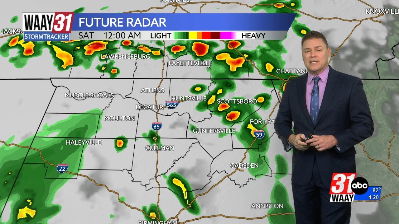 Rain moves in tonight across north Alabama - YouTube