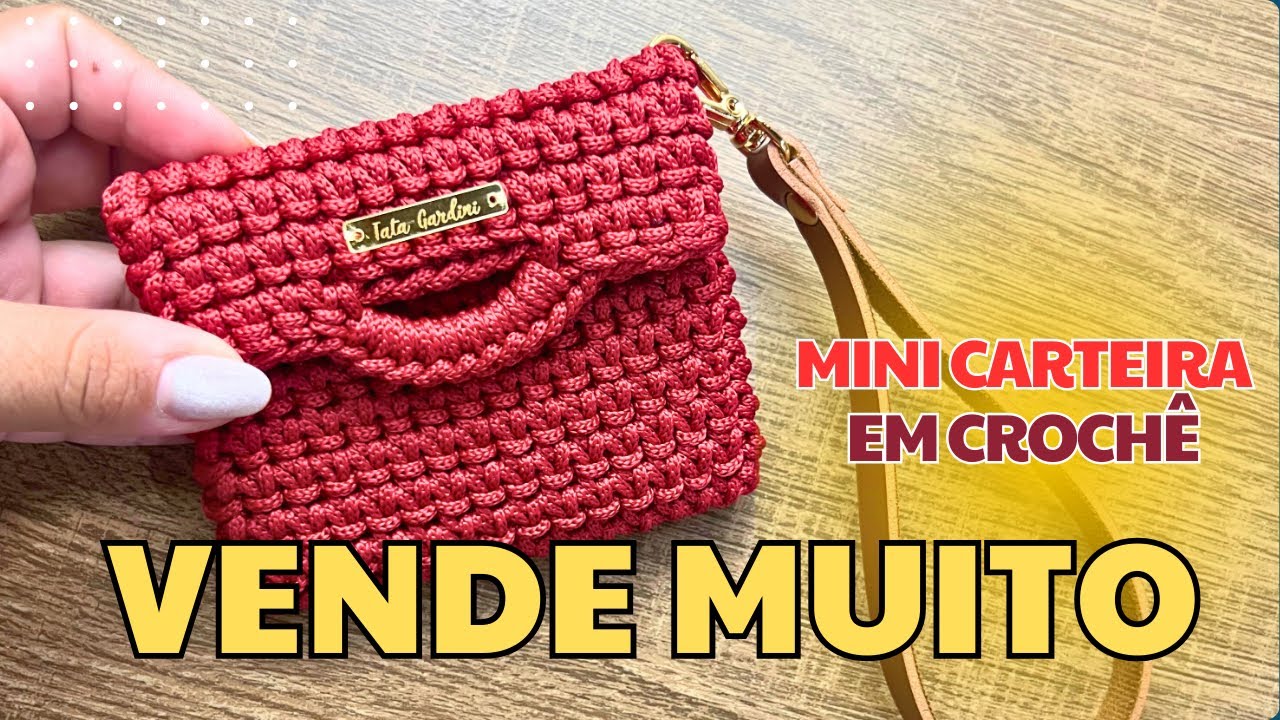 Mini Carteira em Crochê 🧶 | Passo a Passo Fácil para Vender