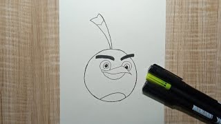 How to Draw Black Angry Bird From The Angry Birds Movie Step by Step screenshot 3