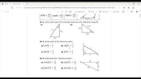 Video Lesson 1.1 Trig Ratios Part 1