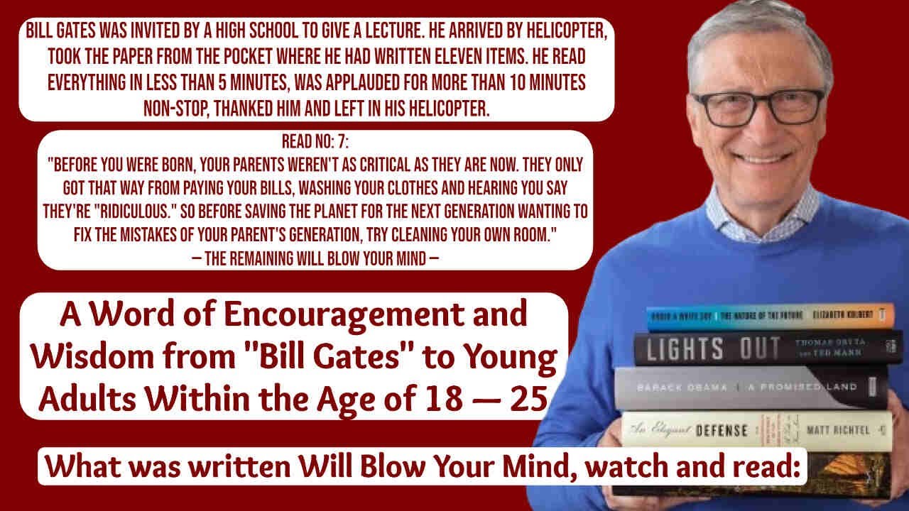Bill Gates' 2Minute Speech at High School 11 LifeChanging Lessons