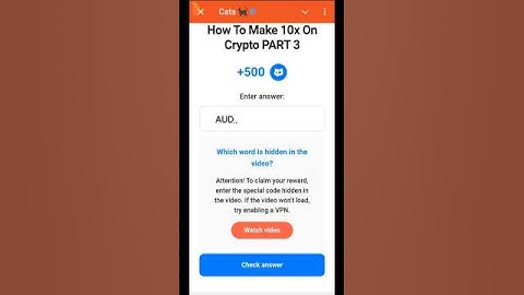 How To Make 10x On Crypot Part 3 ~ Cats video Code ? Cats New Video Code ? #shorts #shortvideo
