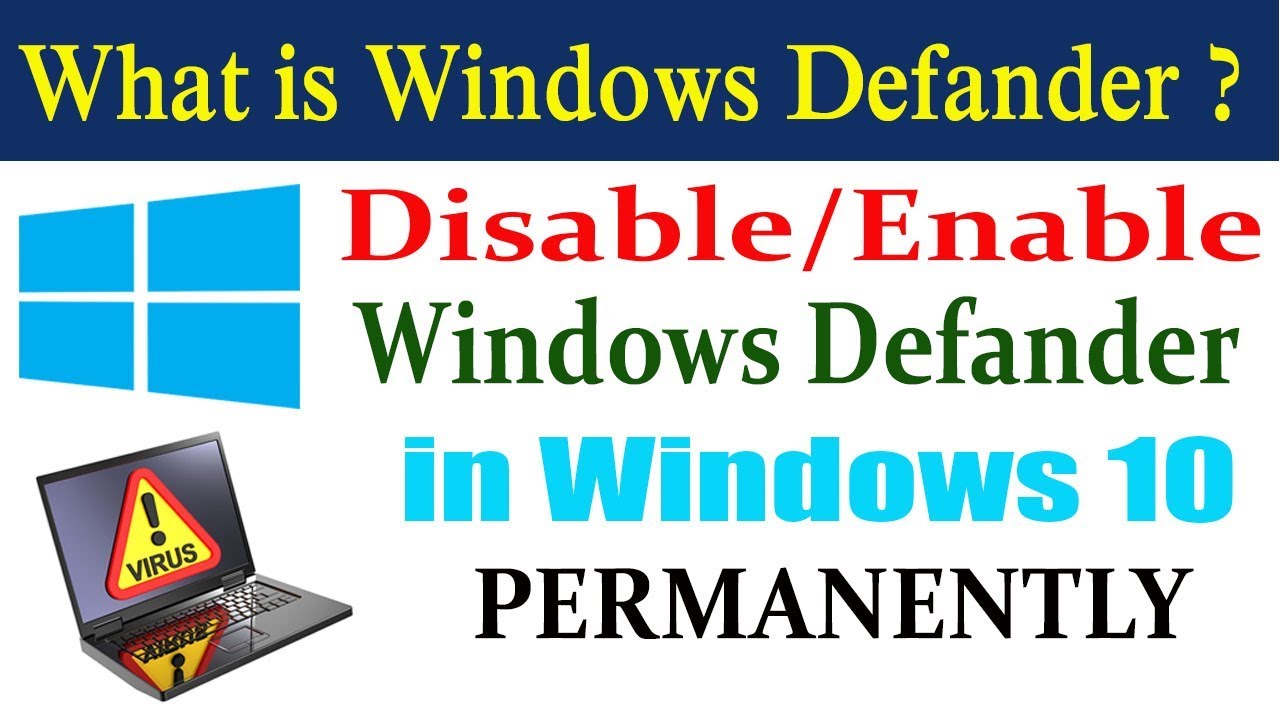 How to Disable/Enable Windows Defender in Windows 10 | turn off windows ...