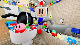 All 3D SANIC CLONES MEMES NEXTBOTS in BATHROOM! MEGA PUNCH & SPARTAN KICKING in Garry's Mod!