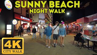 Sunny Beach, Bulgaria - night walk along the main street to the sea - 2021