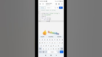 Count vowels in string #basic #lavanya #google #python #vowels #shortcut #program #count #shorts