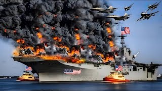 Today, a US aircraft carrier carrying 63 warplanes was destroyed by Houthi drones in the Red Sea.