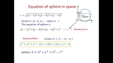 Equation of sphere sec3 solid geometry