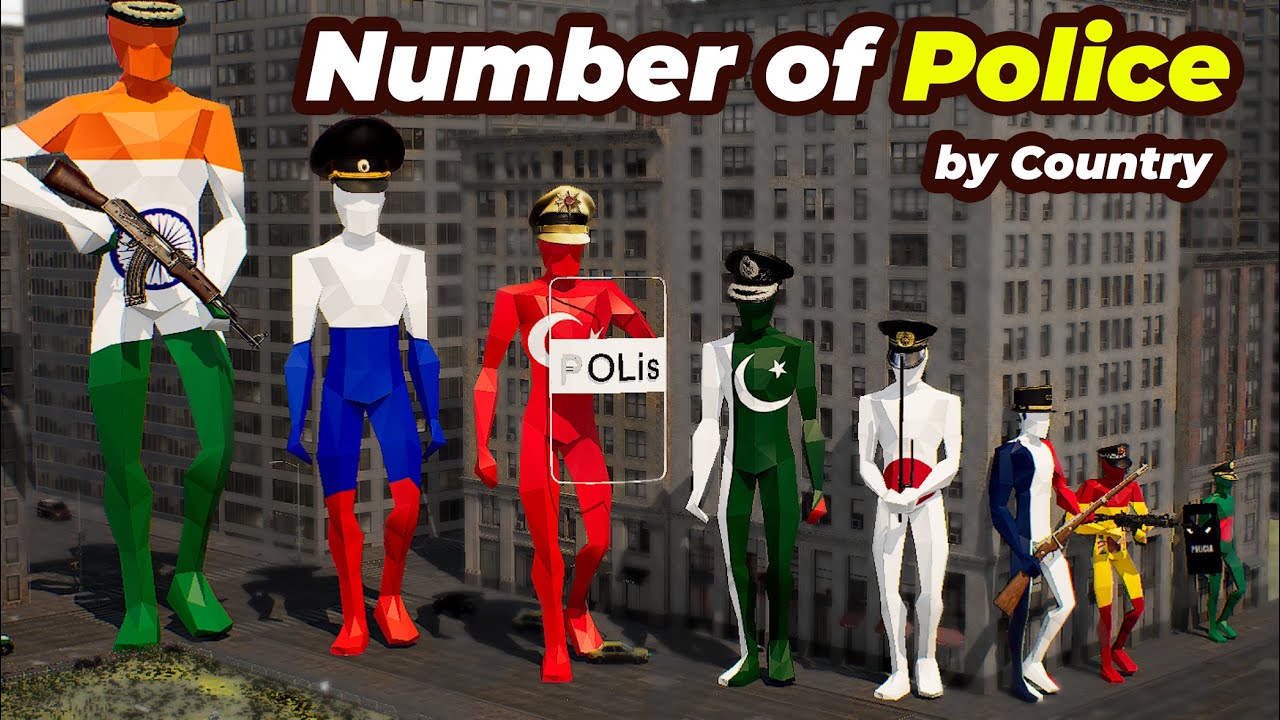 Country scaled by Number of Police Officer | Police power comparison