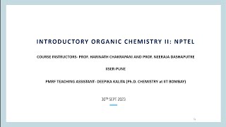 Introductory Organic Chemistry II NPTEL Week VI Tutorial
