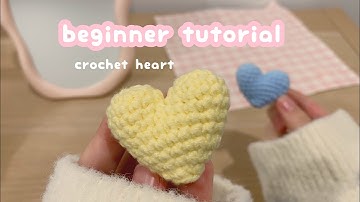 how to crochet heart for beginner | easy crochet idea, heart amigurumi, crochet keychain