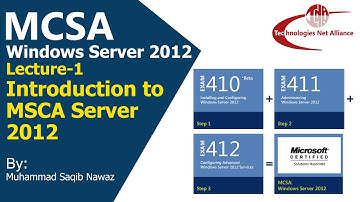 Introduction to MCSA Windows Server 2012 R2