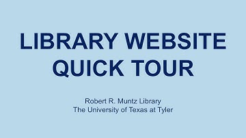Library Website Quick Tour