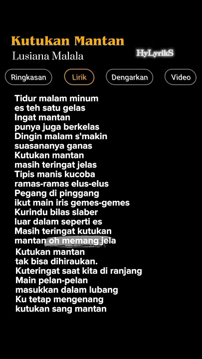 Lirik Lagu Kutukan Mantan-Lusiana malala 🎶 #lyrics #liriklagu #viraltiktok #song #remix