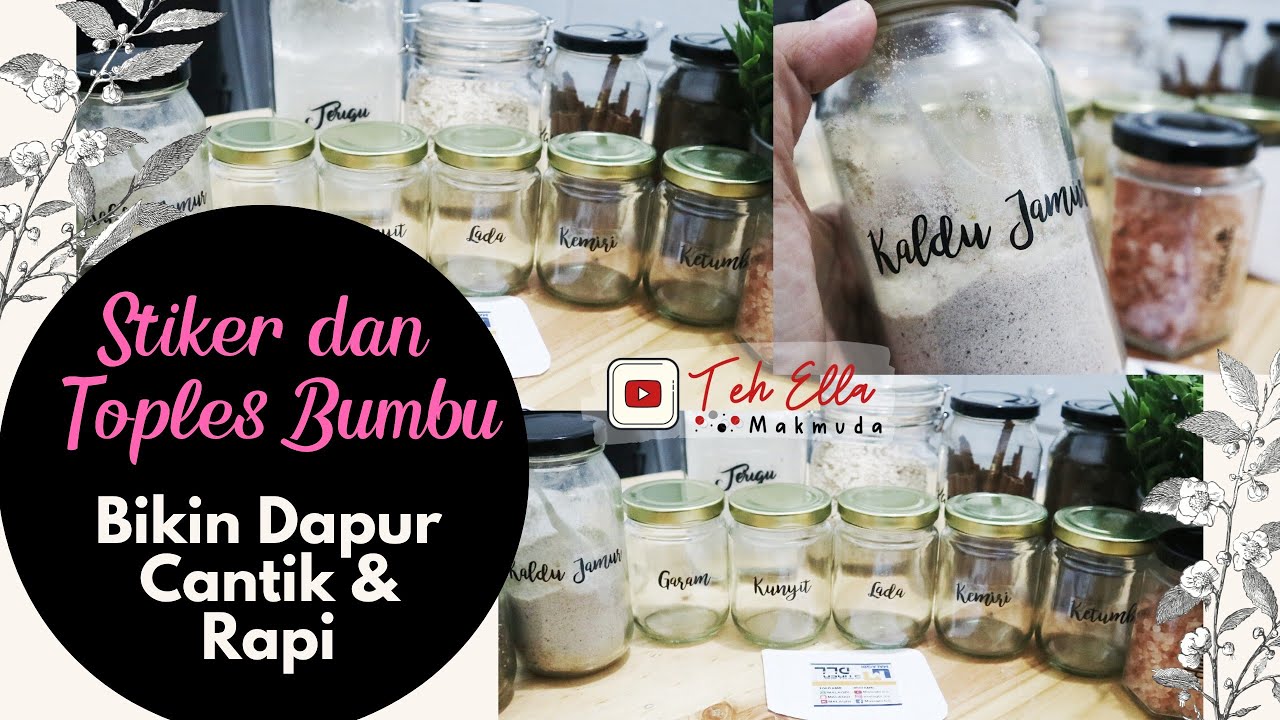 Stiker Dan Toples Bumbu Bikin Dapur  Cantik  Dan Rapi 