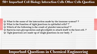 MCQ Questions Cell Biology Interaction Cells Other Cells with Answers