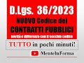 Tutto il nuovo codice dei contratti in pochi minuti  riassunto dlgs 362023