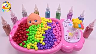 Story Show | Baby&#39;s Colorful Bath Time | Learn Colors with Milk Bottles | ToyBus