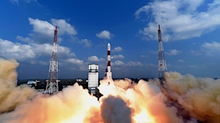 PSLV-C37 lift-off and on-board camera video