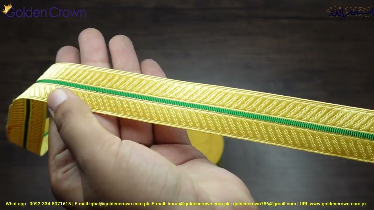 Gold Green Braid Lace, Gold Braid for Military Uniform,  Pakistan Military Braid Suppliers