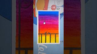 Peaceful Sunset Painting | Oil Pastel Art