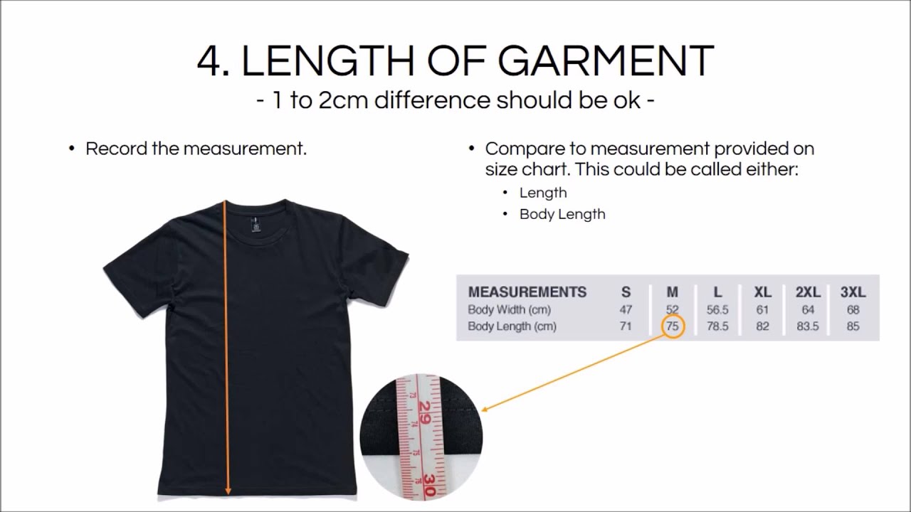 Garment Size Chart