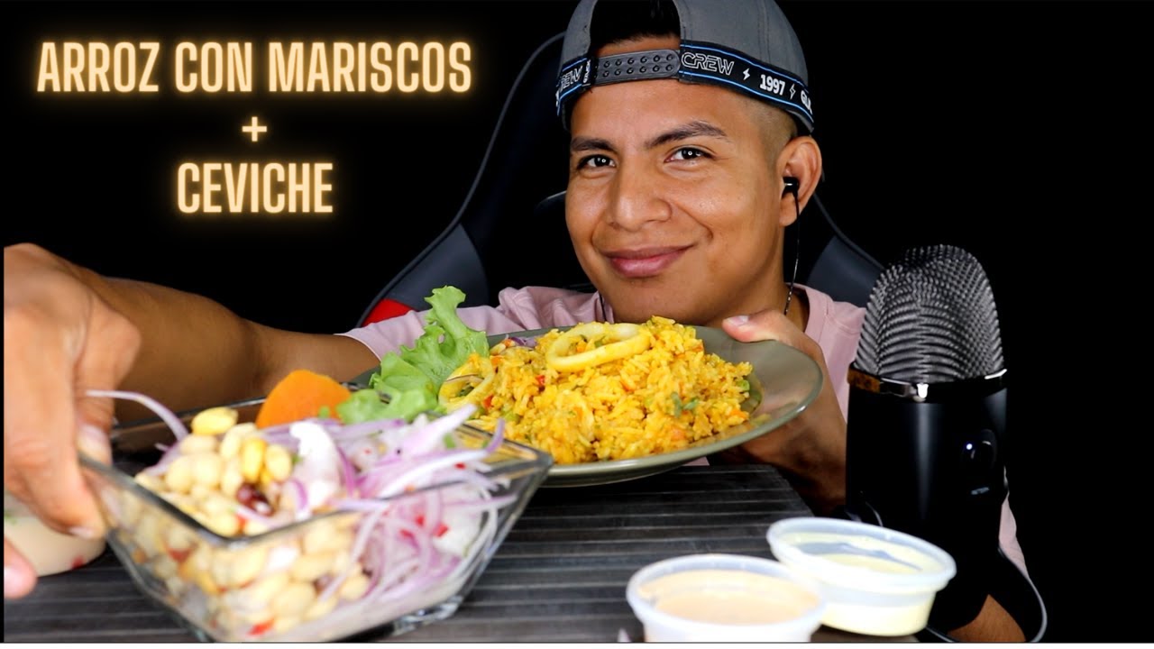 ASMR DUO MARINO || ARROZ CON MARISCOS + CEVICHE PERUANO|| MUKBANG EN ESPAÑOL
