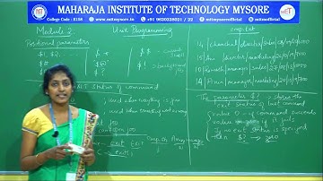 Unix Programming-18CS56-Module2-Session 8: exit status,Positional parameter,&& and ||, if & test []